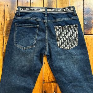 Christian Dior Jeans Men’s 31 (Fits 30x32) Dark Wash Denim Designer Jacquard